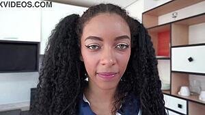 19yo Slim Brazilian Ebony Takes First Double Anal DAP from Big Black Cocks