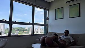 he slips into her swollen ebony pussy cowgirl while she sleeps tattooed beauty