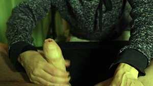 Blue-eyed brunette cutie gulps huge wet mouthful of cum
