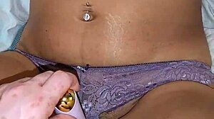 Vered Wifey Fingers Juicy Pussy Lips in Purple Lingerie