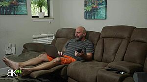 Ghostface milf delivers sloppy halloween handjob on huge cock