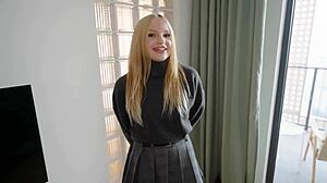 Sexy Blonde Housewife Fucks TV Handyman While Husband Bathes