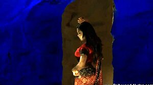 bollywood brunette babe dances nude teasing her curves naked