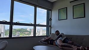 he slips into her swollen ebony pussy cowgirl while she sleeps tattooed beauty