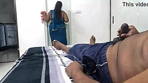 swasika the maid blushes as i flash my throbbing cock teasingly close