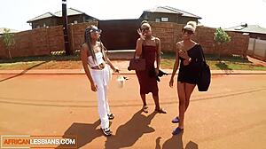 Ebony Best Friends Eat Pussy in Amateur Lesbian Threesome