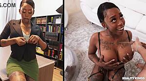 Raunchy realtors worship asses bent over in secret bedroom