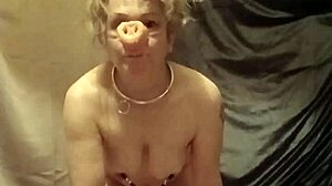 2025 homemade bdsm milf slave humiliated in pigsty eating slop like a whore
