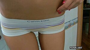 Hot blonde rides big cock in surprise bathroom fuck