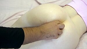 damn this first timer babe on bed takes buttplug then deep anal fingering stretch