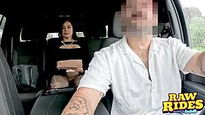 tiny-handed latina jerks and sucks in public ride share