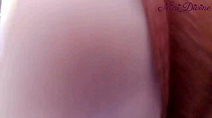 generous big-pantied housewife bends over kitchen counter for fat cock pounding