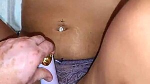 Vered Wifey Fingers Juicy Pussy Lips in Purple Lingerie