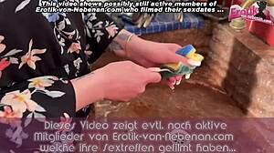 chubby german amateur housewife fucks fat belly in kitchen