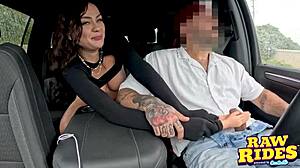 tiny-handed latina jerks and sucks in public ride share