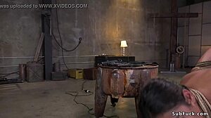 Ebony Hottie Bound in BDSM Drooling from Rough Slave Submission