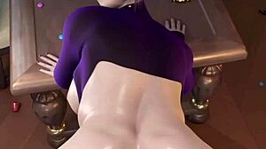 WITCH RAVEN TAKES MONSTER COCK DOGGYSTYLE BENT OVER!