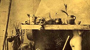 a spooky antique halloween gathering unfolds in retro vintage style with eerie charm