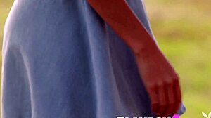 Petite milf model strips hot posing her small tits and cute pussy outdoors