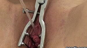 Ravishing teen model squirting soft hole warm pee fetish