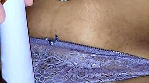 Vered Wifey Fingers Juicy Pussy Lips in Purple Lingerie