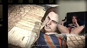 sexy bimbo gamer in pigtails masturbates with lovense vibrator