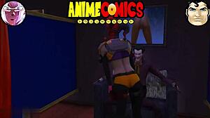 intense passion as joker bangs prostitute harley quinn in wild comic frenzy