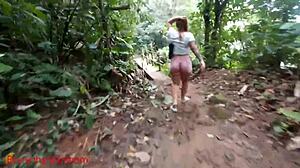 hit the trail with two hotties wonder what went down there