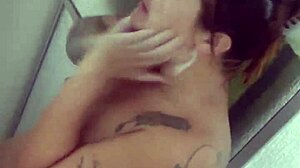 after the shower filming she bends over doggy and gives her tight ass to the naughty guy