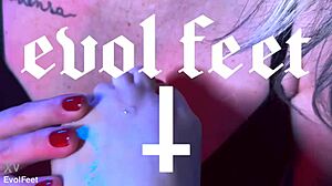 Blonde Goddess Chokes Redhead Sucking Her Bare Feet Deeply