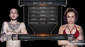 tori avano's wrestling fight turns into rough mat fucking