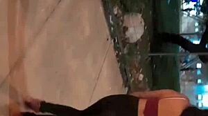 Post-Party Teen Slut Spreads Legs on Street for Quick Rough Facial Cumshot