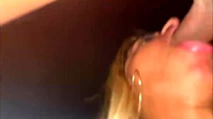 Wife meets bull for amateur public fuck, cuck hubby's humiliated with sloppy blowjob and pussy rub