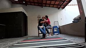 Brazilian Couple Fucks Doggystyle in Garden with Kisses and Licks