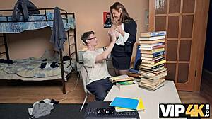 Big-titted Russian tutor seduces student into passing exams