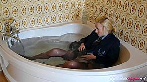 oh man sophia smith's college uniform panties are soaking wet for you
