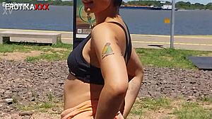 Sadira Hotwife Teases Flashes Pretty Blonde Facial Cumwalking Public