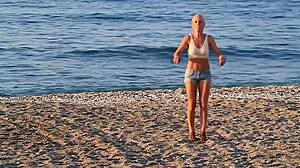 lady's softly bouncing boobs in bra go fully nude clothed tease