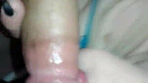 girlfriend gives close-up homemade blowjob to friend