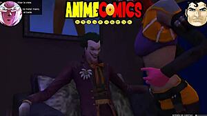 intense passion as joker bangs prostitute harley quinn in wild comic frenzy