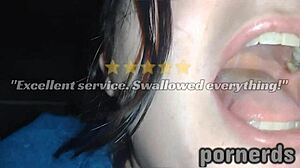 Scarlett the Nerdy BBW Whore Swallows Loads in Public Car Backseat