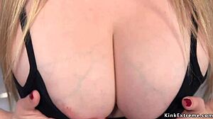 Blonde's Big Tits Pound Machine Doggy Style