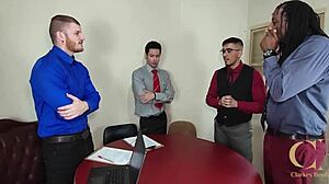 prim office erupts into bareback slut orgy with double penetrations
