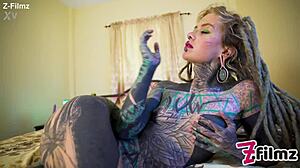 Tattooed Goth Punk Fingers Pussy Ass Toy Fucks Gapes Prolapse