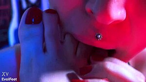 Blonde Goddess Chokes Redhead Sucking Her Bare Feet Deeply