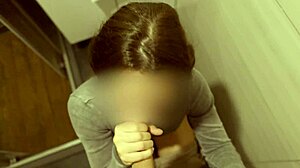 a beautiful brunette sneaks a subtle suck on huge cock in hotel