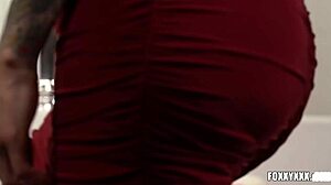 Ts foxxy the tranny brunette fingers her asshole in hot anal play