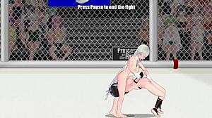 princess natasha battles sayuri in wild lesbian wrestling ring