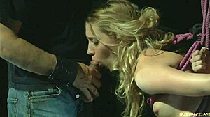 Bdsm teen bound tight, spanked raw, fucked rough in garage kink