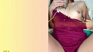 natural redhead sol megan fire cums hard on video call